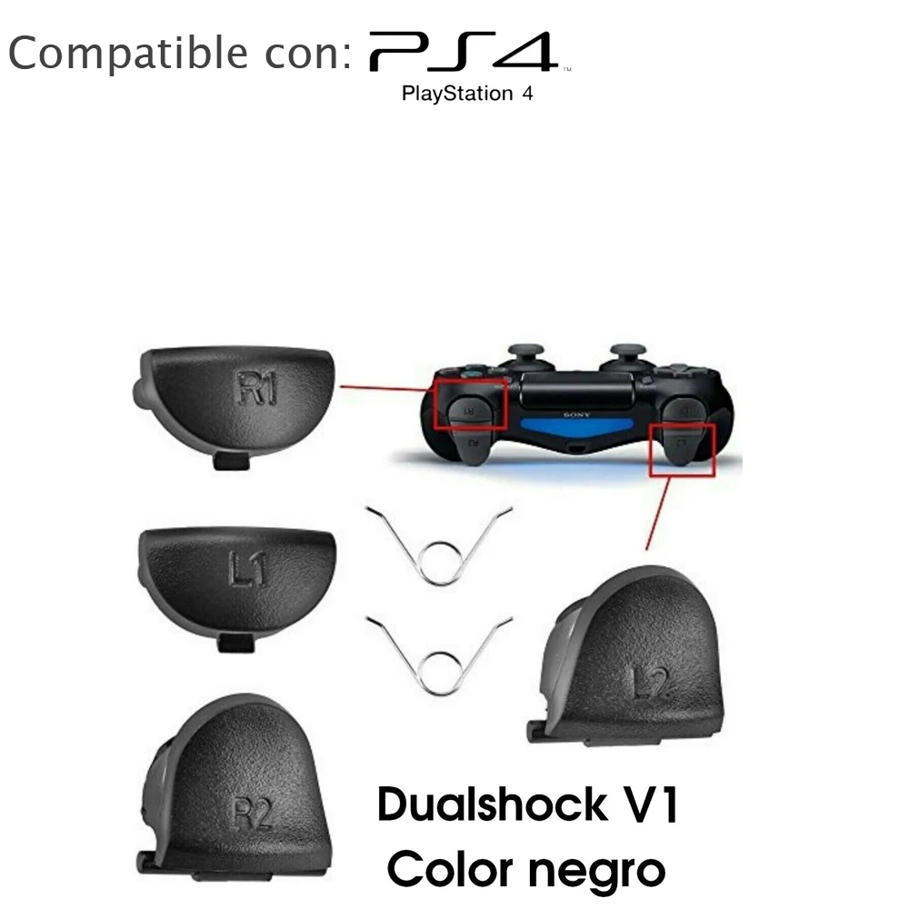 Wyzwala R1 R2 L1 L2 kontroli PS4 PLAYSTATION 4 DUALSHOCK V1 przyciski czarny