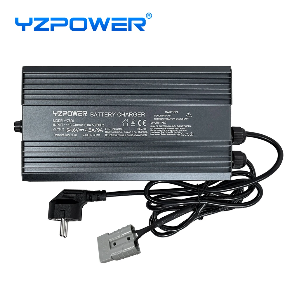 YZPOWER 54.6V 9A Battery Charger For 13S 48V Universal E-bike E-tool High Quality With Cooling Fans Support Dual Voltage