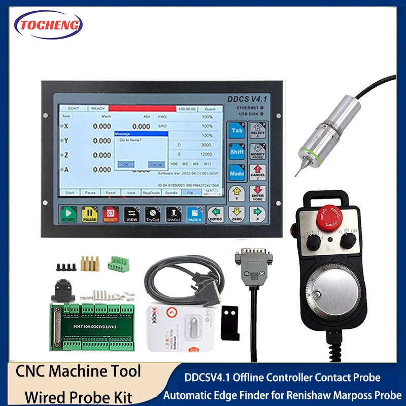 

CNC Machine Tool Wired Probe Kit DDCSV4.1 Offline Controller Contact Probe Automatic Edge Finder for Renishaw Marposs Probe