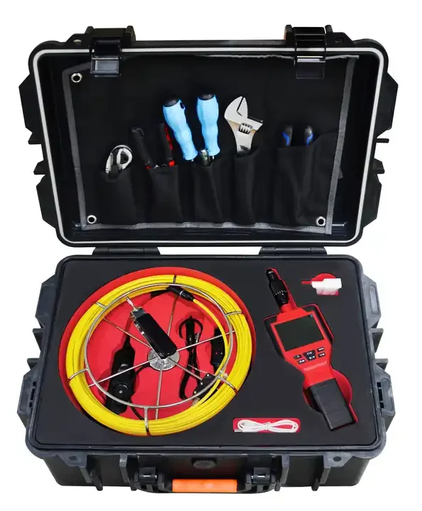 Sistema portátil de câmera de esgoto de alta definição de 3,5 polegadas para detecção de tubulação industrial de endoscópio e exploração de esgoto