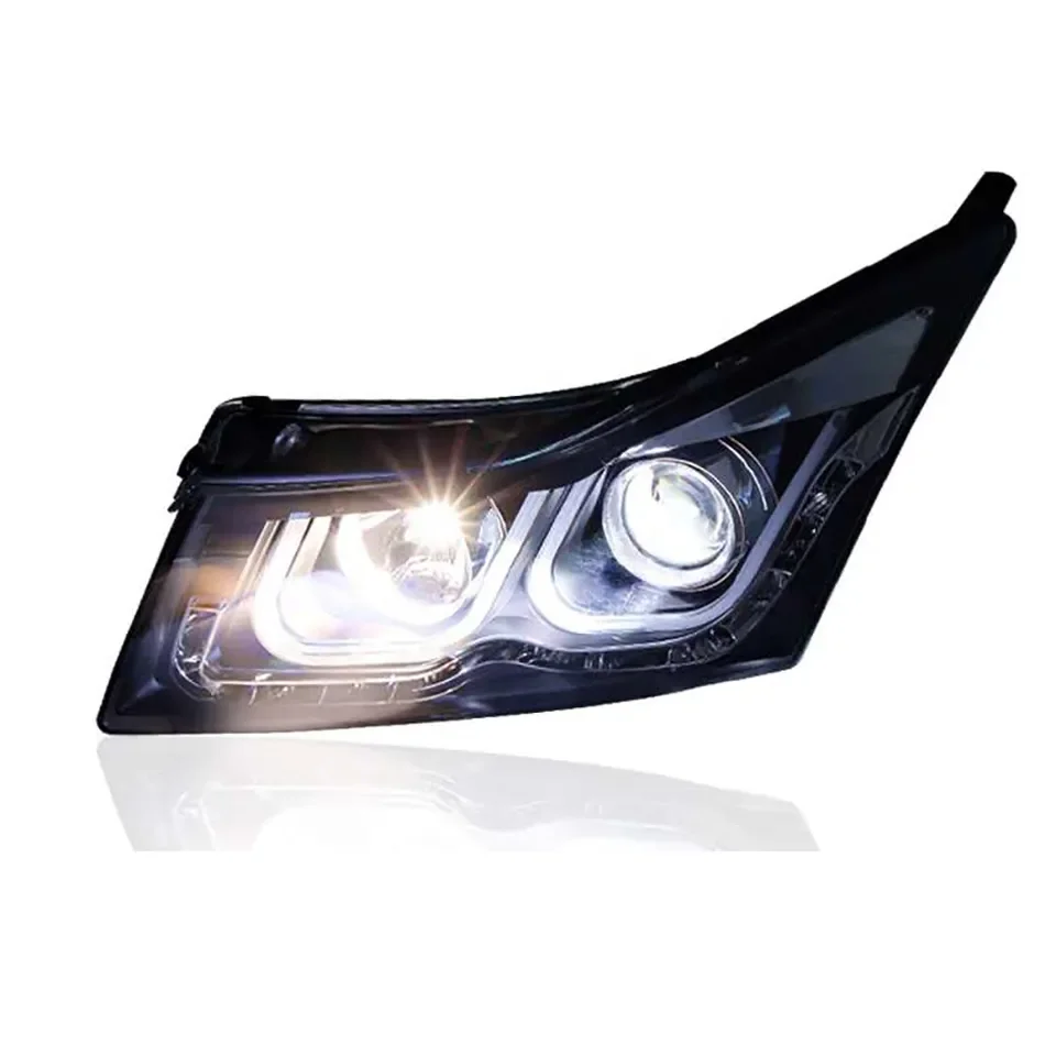 Double U Style Angel Eyes Headlight For CHEVROLET CRUZE 2009-2014  LED Headlamp Assemblycustomcustom