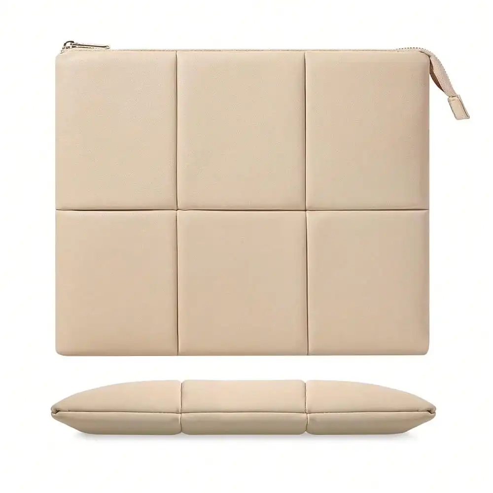 

Moko 12.9 Inch Tablet Sleeve Case, Puffy Tablet Bag Fit With IPad Pro 6th/5th/4th 12.9 Inch, Surface Pro 9/8 13\, New Galaxy Tab S9+/S8+ 12.4, Built-In Elastic Band, PU Leather Carrying Case, FSandss