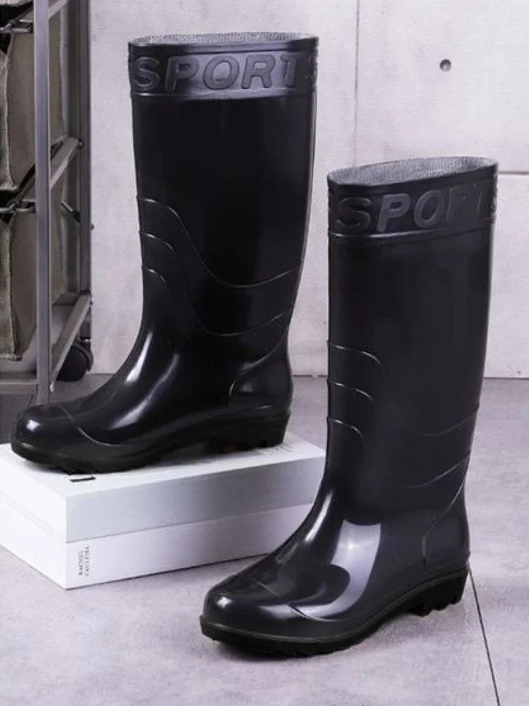 

Plain Non Slip Rain Boots for Men Work Long Farming Designer Mud Original Garden High Quality Fashion Man Shoes Rainy Day Water