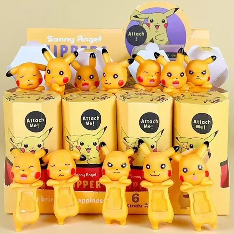 โมเดลตกแต่งโทรศัพท์มือถือรูปปิกาจูการ์ตูนน่ารักสไตล์ปาร์ตี้แองเจิล รุ่นฮิตจากโปเกมอน แบบกล่องสุ่ม