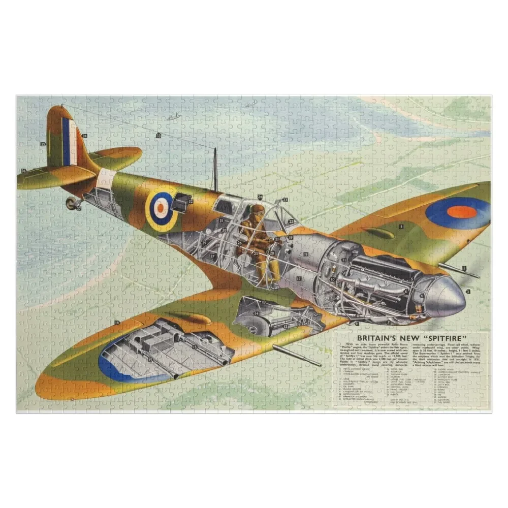 Spitfire technisches Poster Puzzle personal isierte Kinder geschenk Holz Erwachsene Kleinkind Spielzeug personal isierte Spielzeug Puzzle