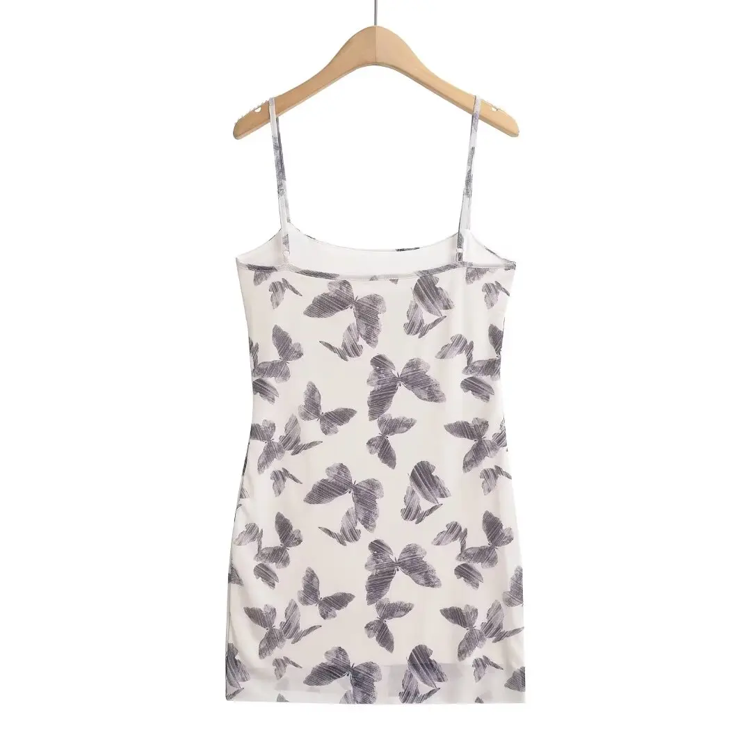 

Sexy American Retro Spicy Girl Printed Me Slimming ort Dr Women's Summer Bodycon Dr with Side Slit Strapl Dr