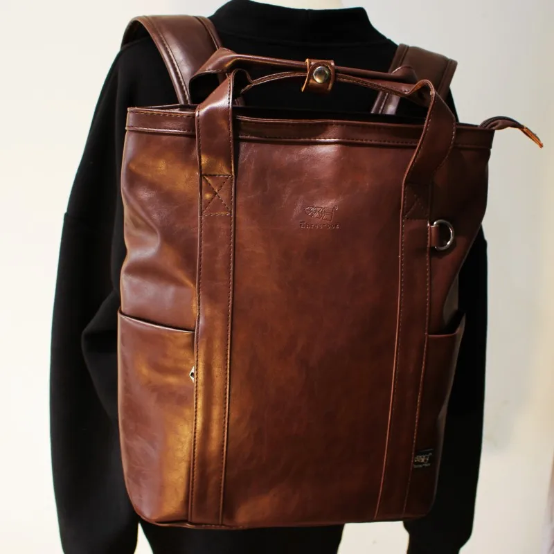 

Unisex Large Capacity Computer Backpack Fashionable Commuter Bag Student Bookbag Soft PU Material Zipper Closure Modern Neutr...