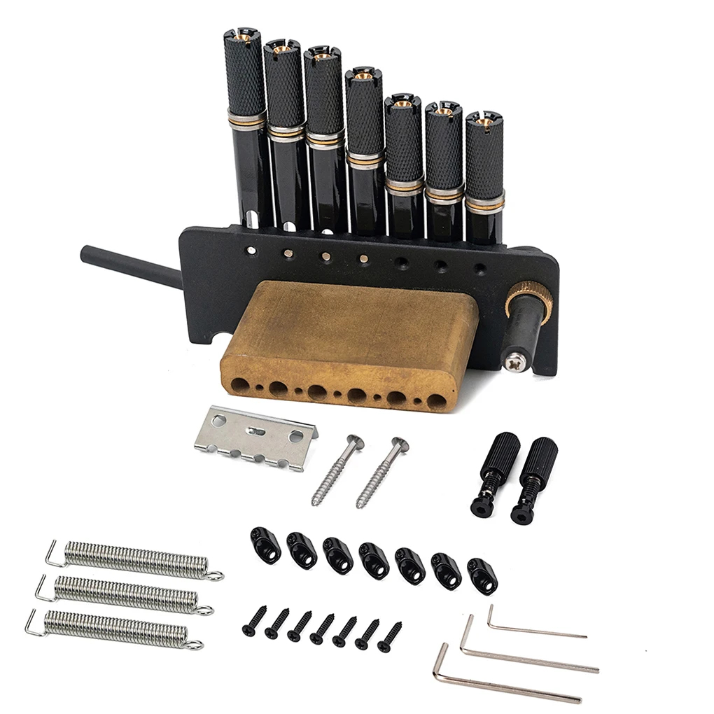 7-string Headless Guitar Fretboard Tail Piece Vintage Metal Tremolo Bridge with Screws Nuts Spare Parts Supplies