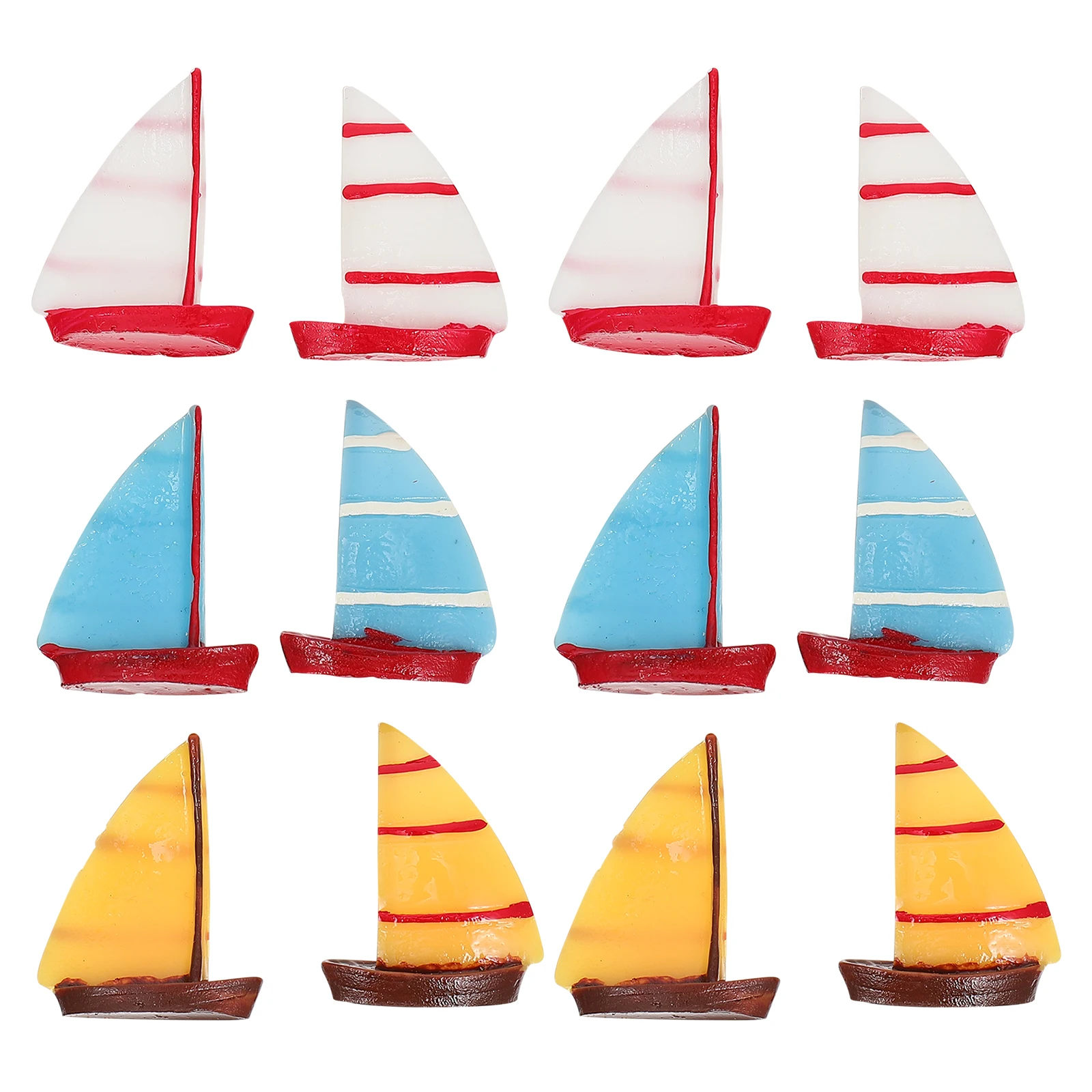 

Resin Sailboat 15 Models Realistic Miniature Decoration Indoor Outdoor Use Mini Sailboat Models Flower Pot Fish Tank Decor