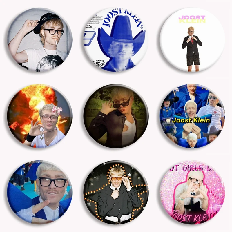 Netherlands Hot Singer Joost Klein Button Pins Creative Europapa Cute Fun Meme Brooch Badge Bag Decor Fans Collect Friends Gifts