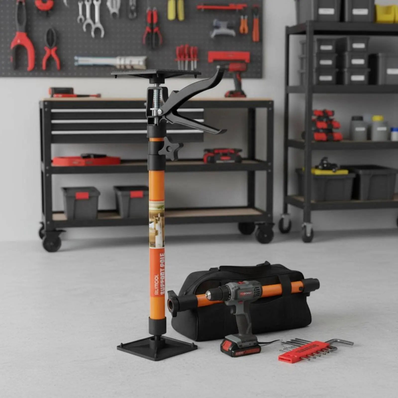 2 Pieces Cabinet Support Pole High Load Capacity Adjustable Support Rod Ceiling Support Brace Heavy Duty Cargo Bar