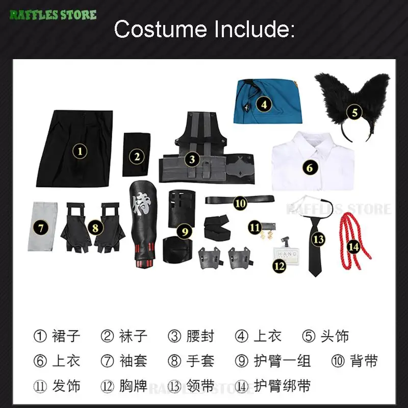 Prevendita Gioco Zenless Zone Zero Hoshimi Miyabi Costume Cosplay Parrucca Casa delicata Sezione 6 Cintura per le orecchie Giacca blu Abito camicia ZZZ