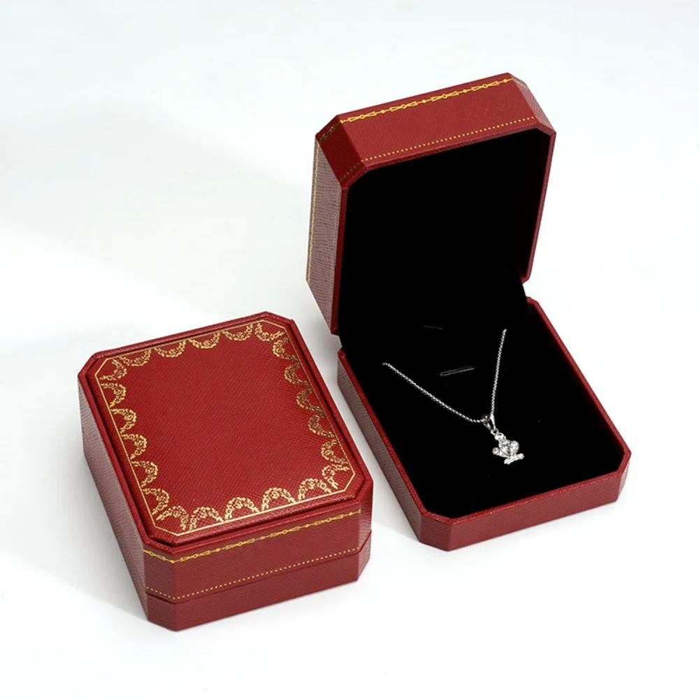 European Retro Pattern Jewelry Box Necklace Pendant Display Box Organizer Gift Packaging Case For Wedding Ceremony Engagement