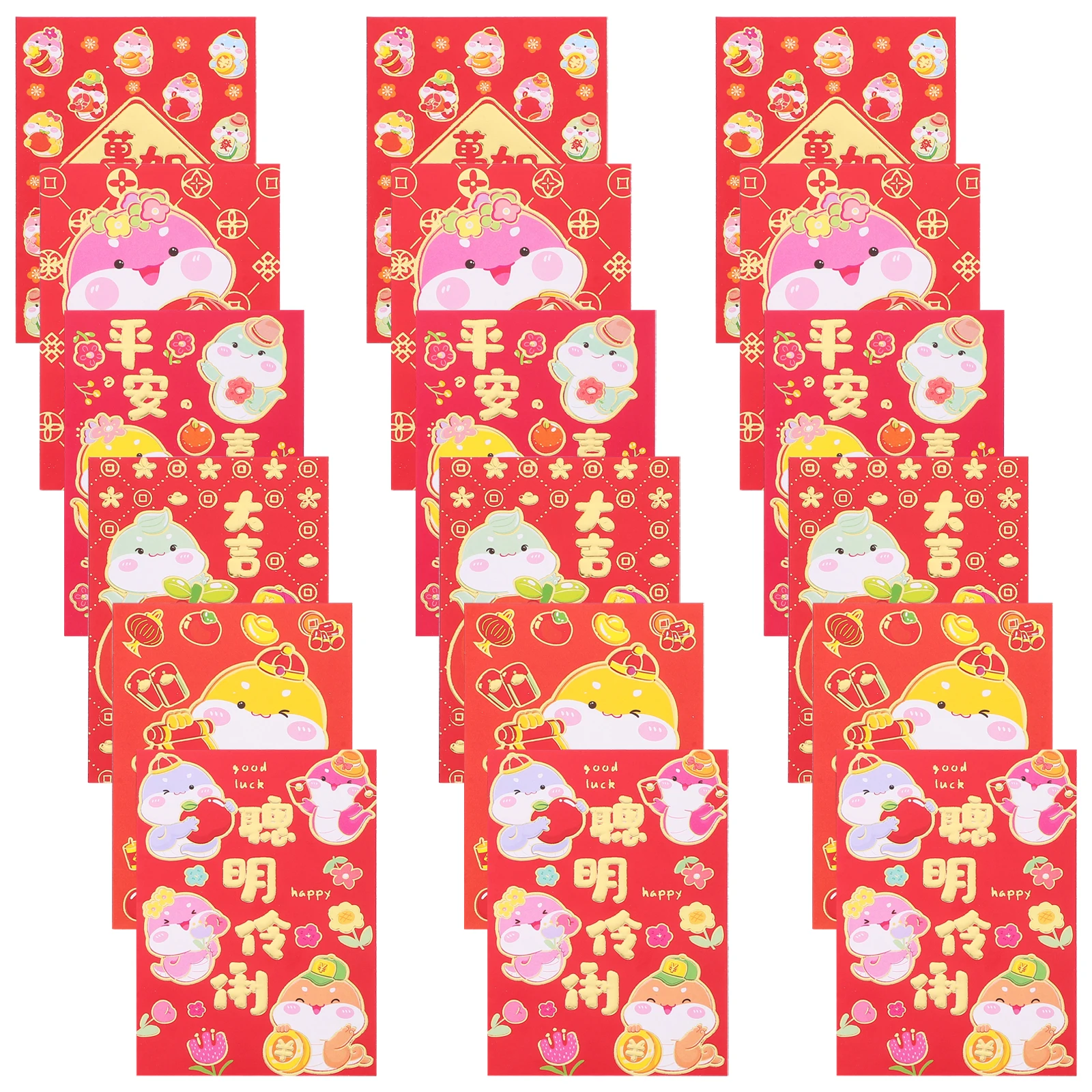 

36pcs Cartoon Red Envelope Spring Festival Chinese New Year Lucky Money Cash Pocket Gift Packaging Celebration Red Packets