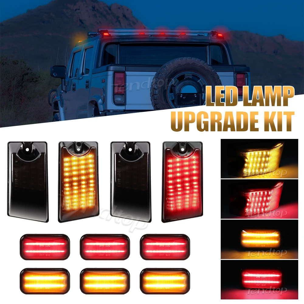 LED Front Rear Top Roof Lights LED Cab Roof Lights Clearance Marker Light For 2003-2009 Hummer H2 For 2005, 2007-2009 H2 SUT/SUV