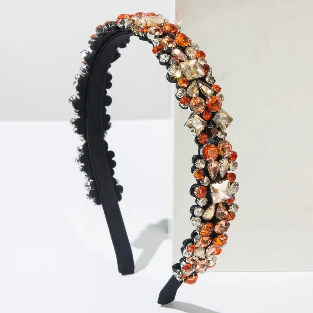 Retro Women Baroque Hairbands European and American Rhinestone Full Diamond Headband Palace Style Hair Ties Hair Accessory