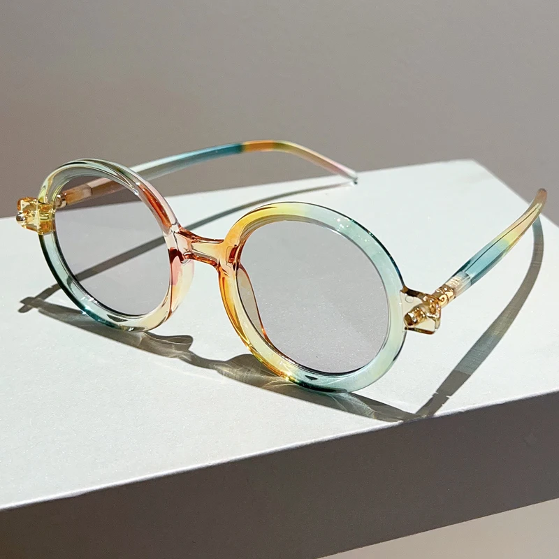 KAMMPT Vintage okrągłe okulary przeciwsłoneczne moda Retro cukierki kolor niebieskie światło blokujące odcienie okulary modne markowe designerskie okulary przeciwsłoneczne — zdjęcie 5