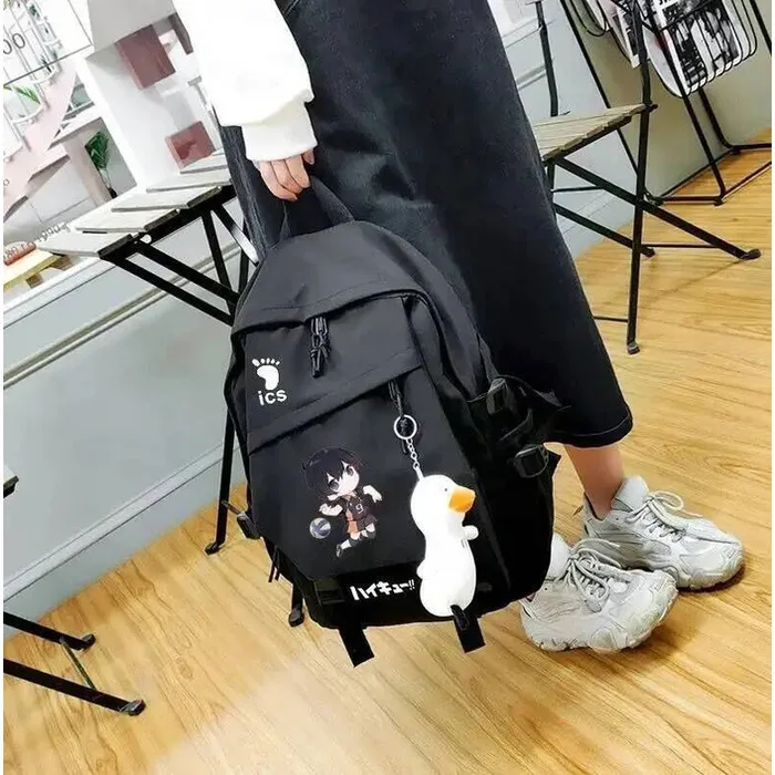

Черные школьные сумки для студентов и подростков, рюкзаки Mochilas большой емкости для подарка, аниме-игра