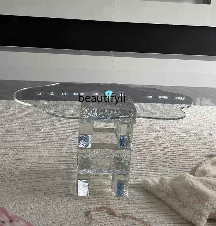 LXLM Acrylic Cloud Desktop Colorful Niche Coffee Table Crystal Glass Side Table Small Apartment Bar Small TableSSS
