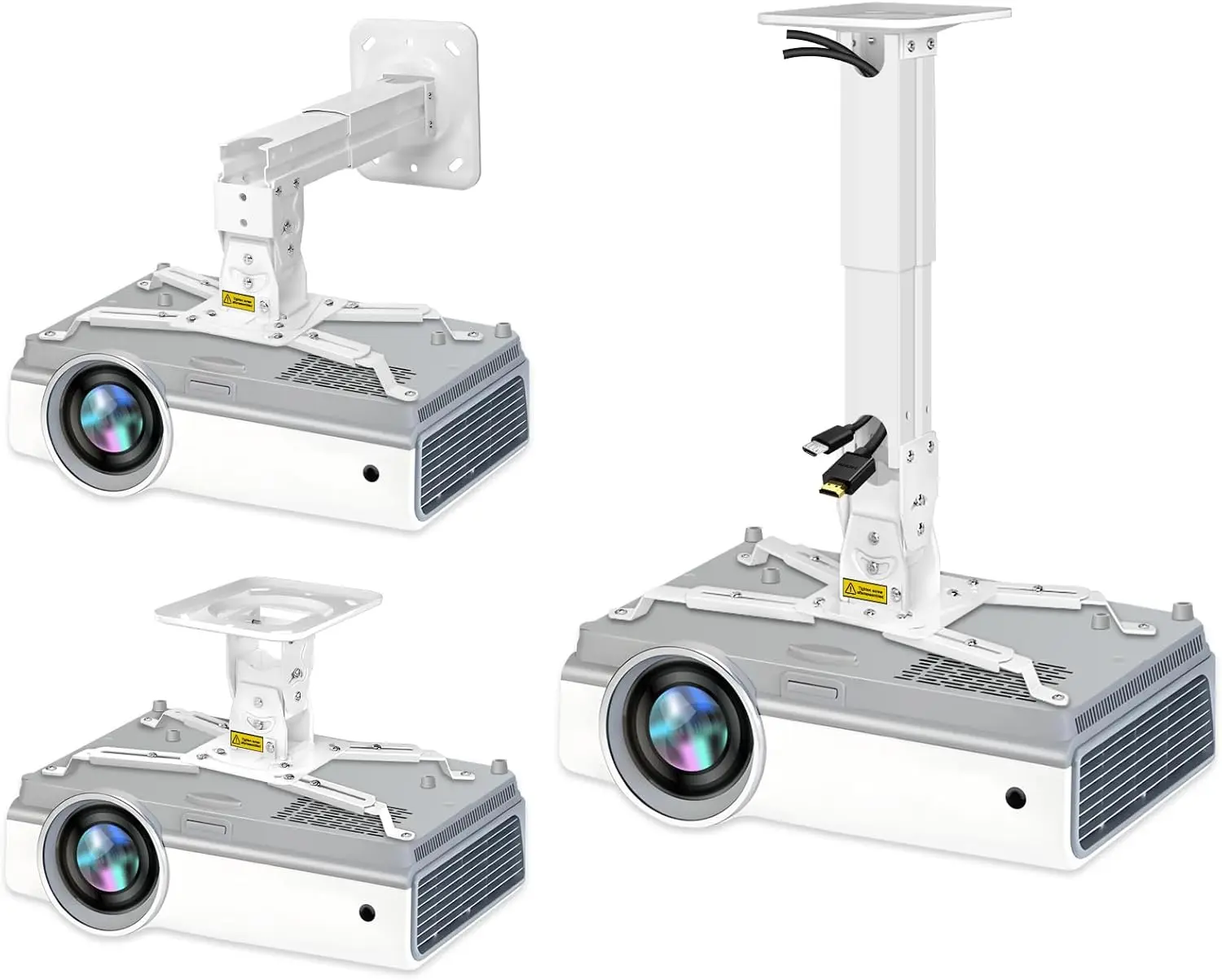 

Universal Heavy Duty Projector Mount Max Load 45lbs, Extendable 11.4-15.3in, Angle Adjustable, Strong White