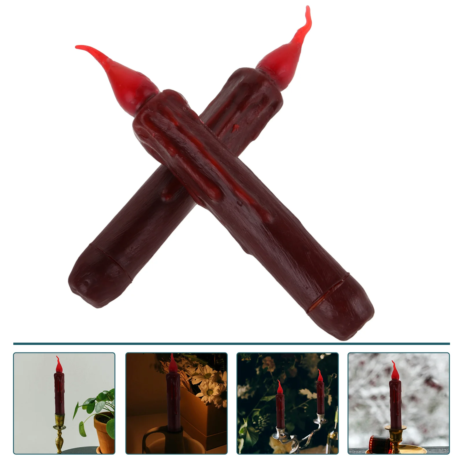 

2 Pcs Indoor Electronic Light Lights Decorate Flameless Window Candles