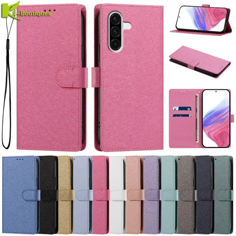 Solid Color Flip Book Cover For Samsung Galaxy M47 M17E M56 M36 M35 M15 M54 M34 M53 M33 M23 M13 M07 M06 Wallet Case Leather Etui