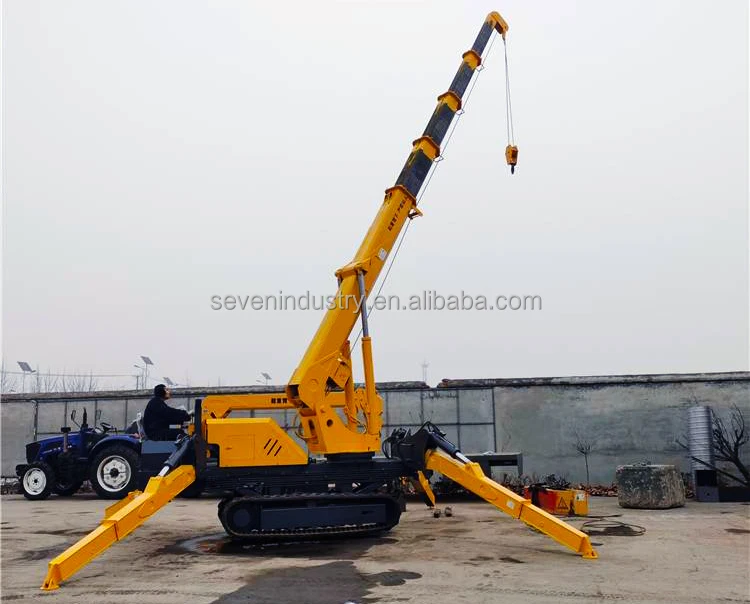 رافعة عنكبوت جديدة شديدة التحمل رافعة عنكبوتية صغيرة مجنزرة زجاجية جدار رفع تلسكوبي 3t