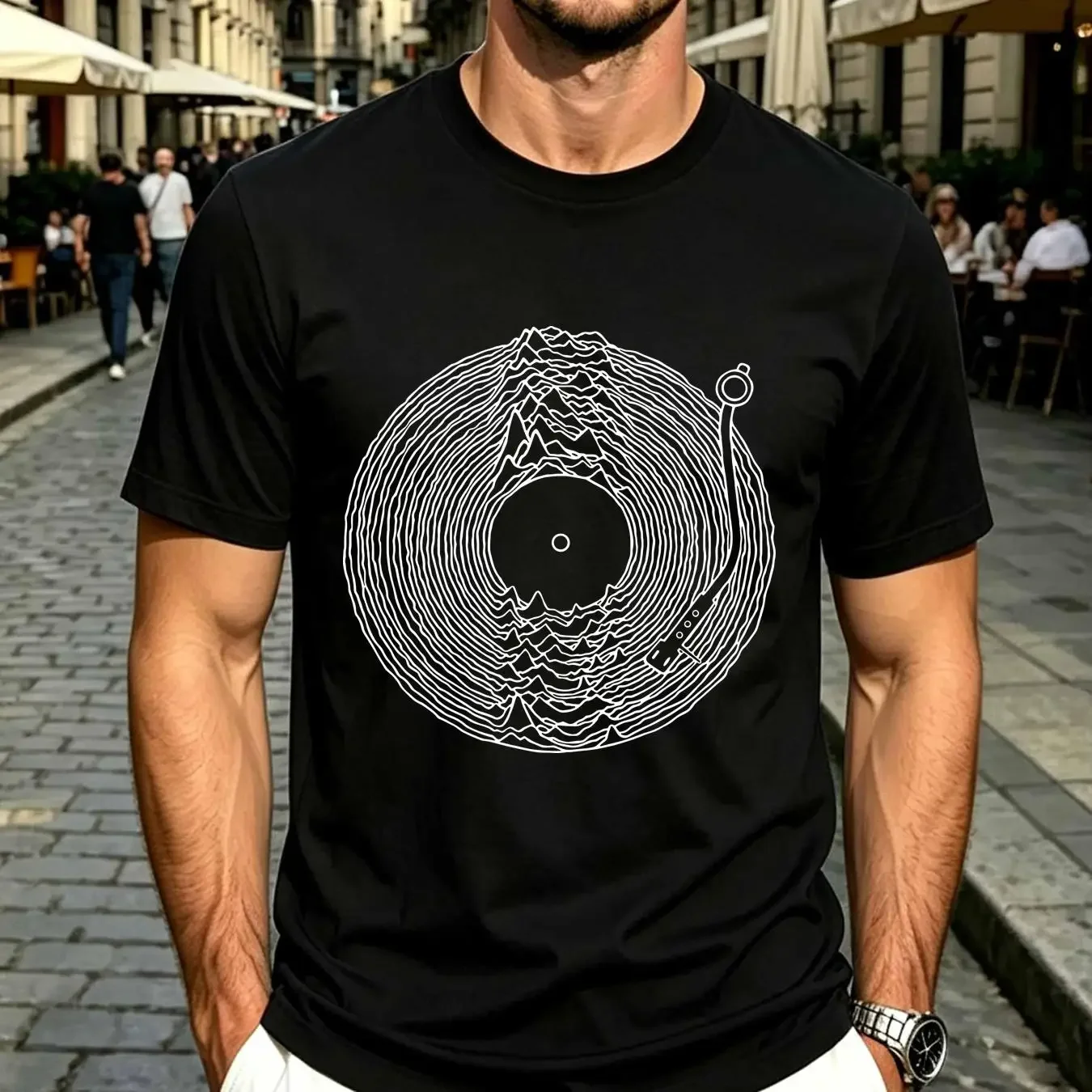 washed T Shirt TURNTABLE PLEASURES TECHNICS SEISMIC WAVE JOY DIVISION VINYL RECORD long or short sleeves vintage Washed Casual