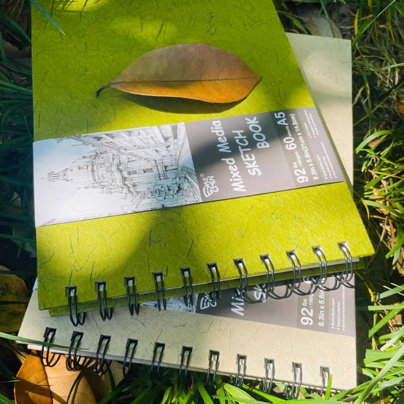 A5 Sketchbook 60 Sheets/120 Pages 150gsm Thickened Paper Coil Design Colored Pencil Acrylic Marker Painting Graffiti Sketching