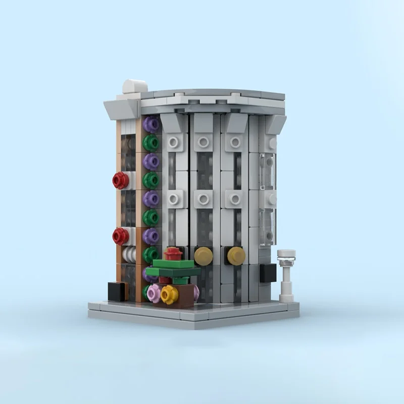 246pcs MOC Mini Birch Bank Modular Minied Model Building Blocks Christmas Gift Architecture Assemble Education Brick Toy Kids