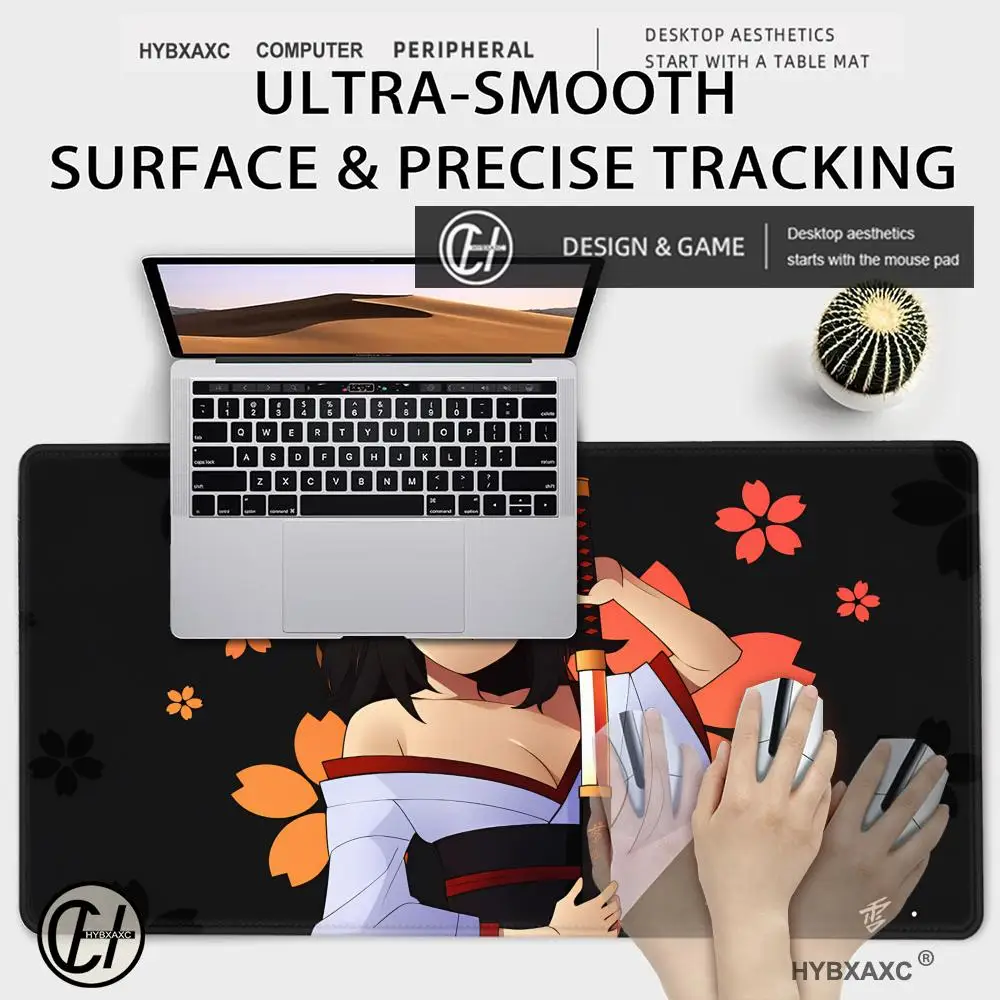 HYBXAXC YUki Aim Gaming MousePad katana Non-Slip Mouse Mat Anime Mousepad Gamer Professional Computer