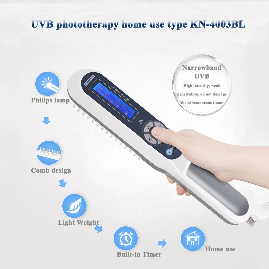 vitiligo uvb phototherapy Home use narrow band 311nm Treatment lamp kn-4003bl  for Vitiligo  treatment