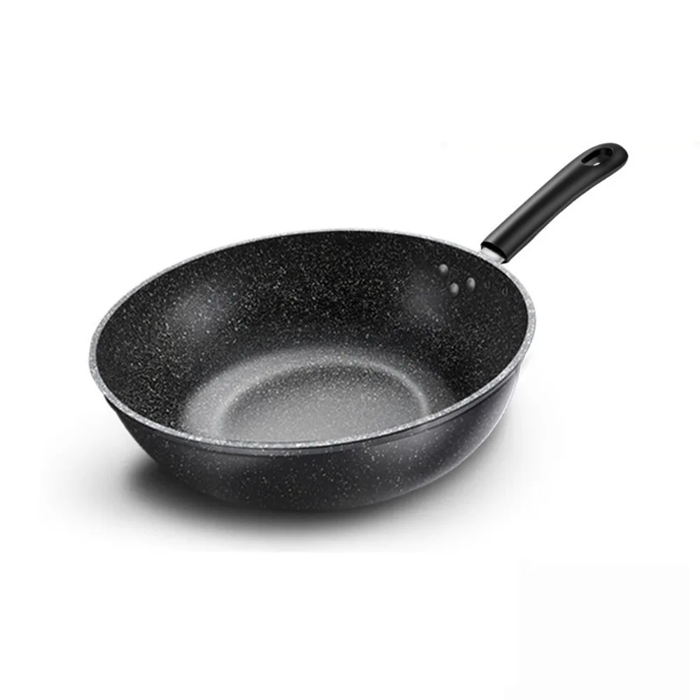 

Kitchen Cookware Non-Stick Stir-Fry Pan Flat Bottomed Universal Frying Pan with Lid Skillet Restaurant