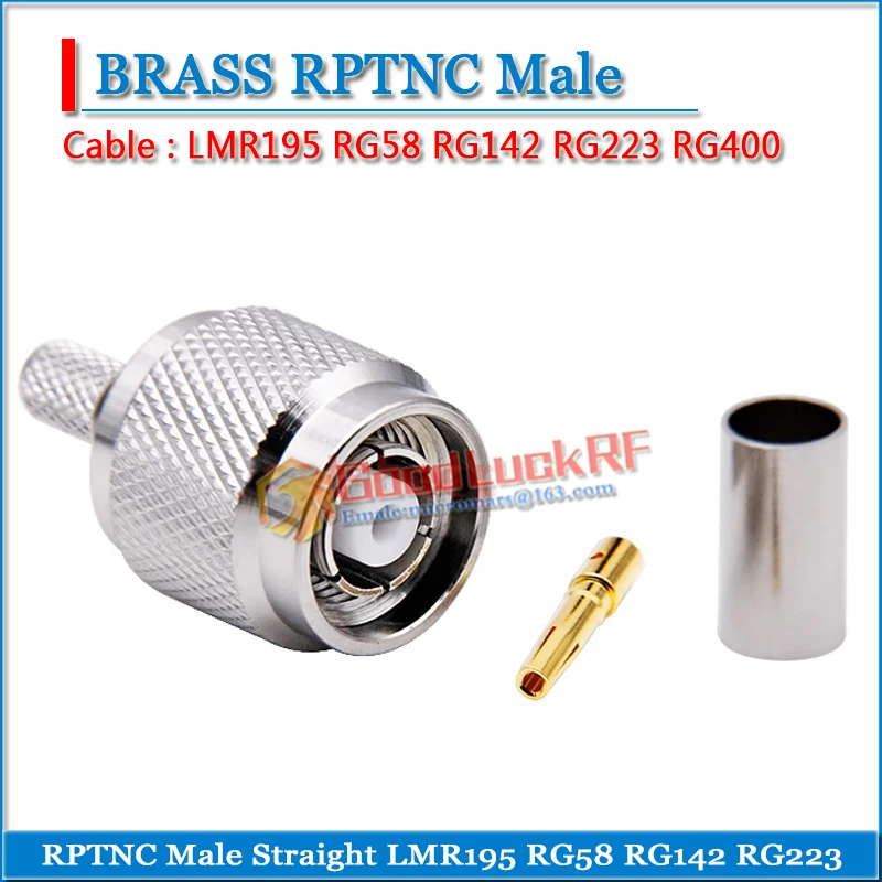 

RP-TNC RPTNC RP TNC Штекерный обжим для LMR195 RG58 RG142 RG223 RG400 кабель никелированный RF коаксиальный разъем Коаксиальные адаптеры