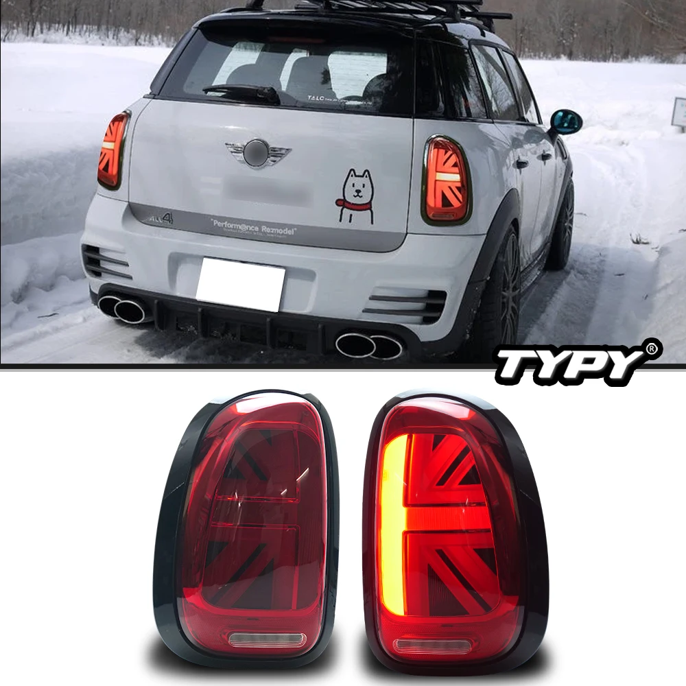 Car Light LED Taillights Assembly Pair For BMW Mini R60 2011-2016 Cooper Countryman Union Jack Rear Tail Lamps w/ Dynamic Lights