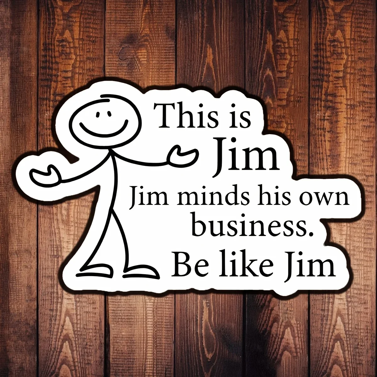 

1PC Vinyl Sticker "Mind His Own Business" - Self-Adhesive, Waterproof, Matte Surface, Irregular Shape for Cars & Laptops