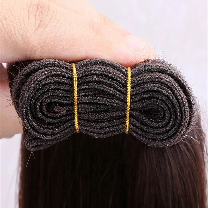 Bundel Rambut Lurus Rambut Manusia Asli Ekstensi Rambut Manusia Alami Remy Eropa 100G Jalinan Rambut Keriting