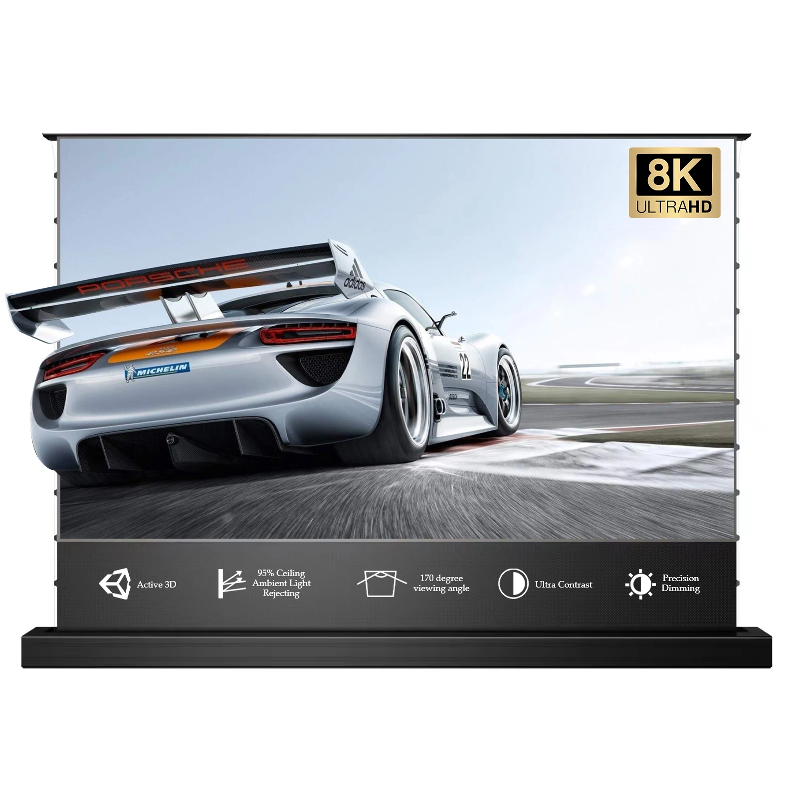 

2024 NEW 72inch~120inch 16:9 Motorized Floor Rising retractable Projector Screen T-Prism UHD UST ALR projection screen laser tv