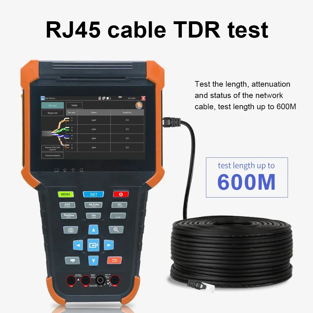 MINI OTDR 1310/1550nm 26/24dB Fiber Optic Reflectometer Touch Screen VFL OLS OPM Event Map Ethernet Cable Tester