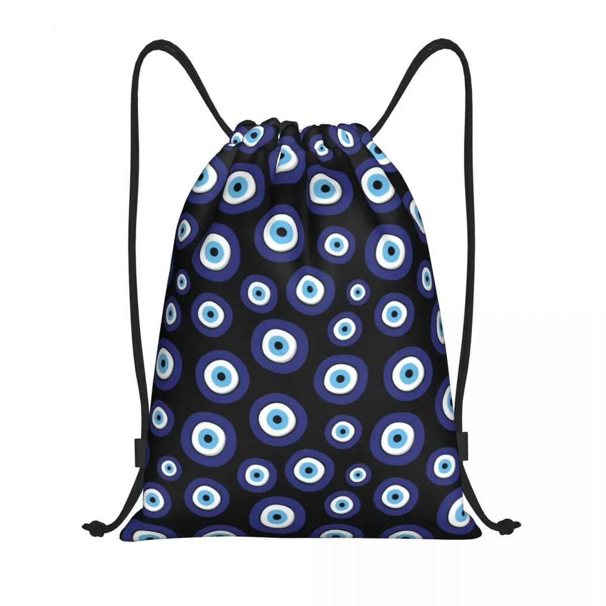 Greek Amulet Evil Eye Pattern Drawstring Backpack Bags Lightweight Nazar Lucky Charm Gym Sports Sackpack Sacks for Training