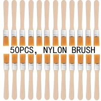 5-Inch, 50pcs Nylon Paint Brushes with Wooden Handles, Yellow Bristles, Ideal for Wall, Door, Cabinet, Furniture, Fence Painting