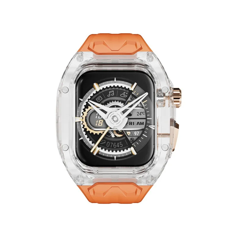 

Suitable for iwatch Ultra2S987SE for Apple Modified Richard Strap Transparent Protective Case TPU Smart Watches Straps