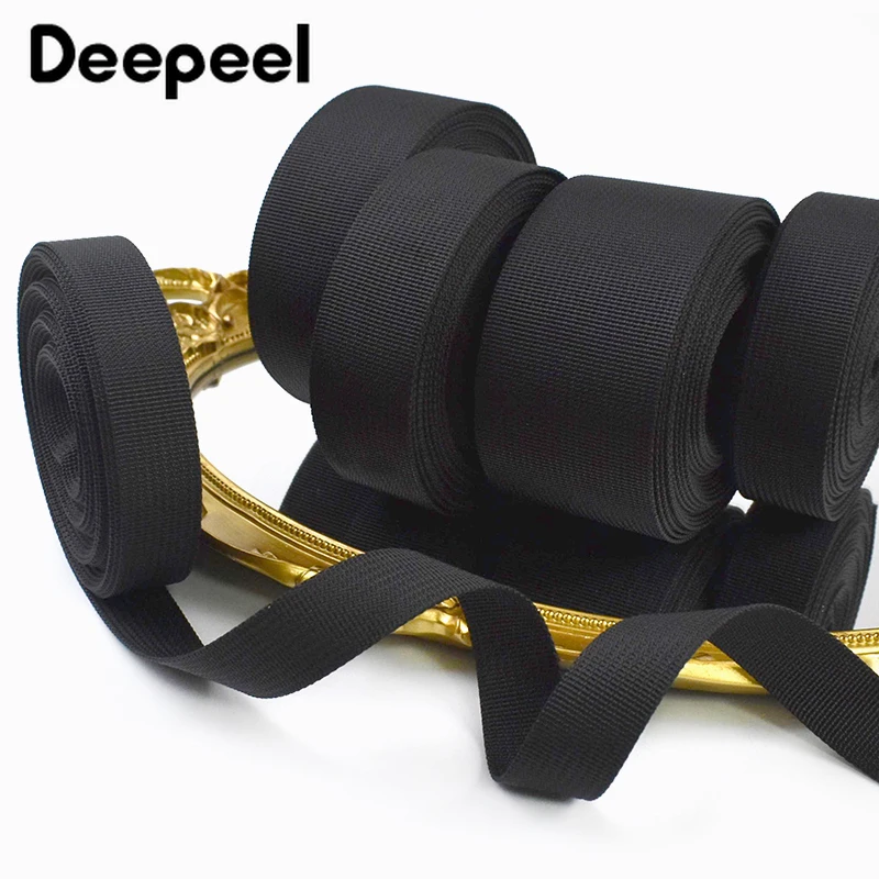 

5/10M 20-50mm Black Nylon Webbing Straps Decorative Braid for Clothes Belt Sling Bias Binding Bag Strap DIY Sewing Accessories