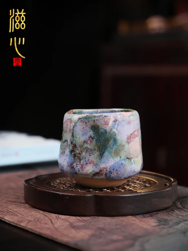 High-End Zhiyanyaki Japanese Style Firewood Stoneware Cup Single Tea Personal Dedicated Retro