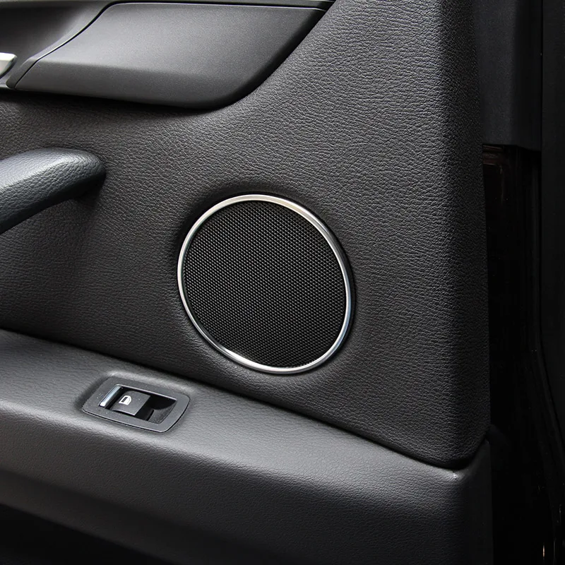 

Suetlcoity For BMW X5 F15 X6 F16 2014-18 Car Door Audio Speaker Sound Horn Decoration Trim Ring Sticker Interior Car Accessories