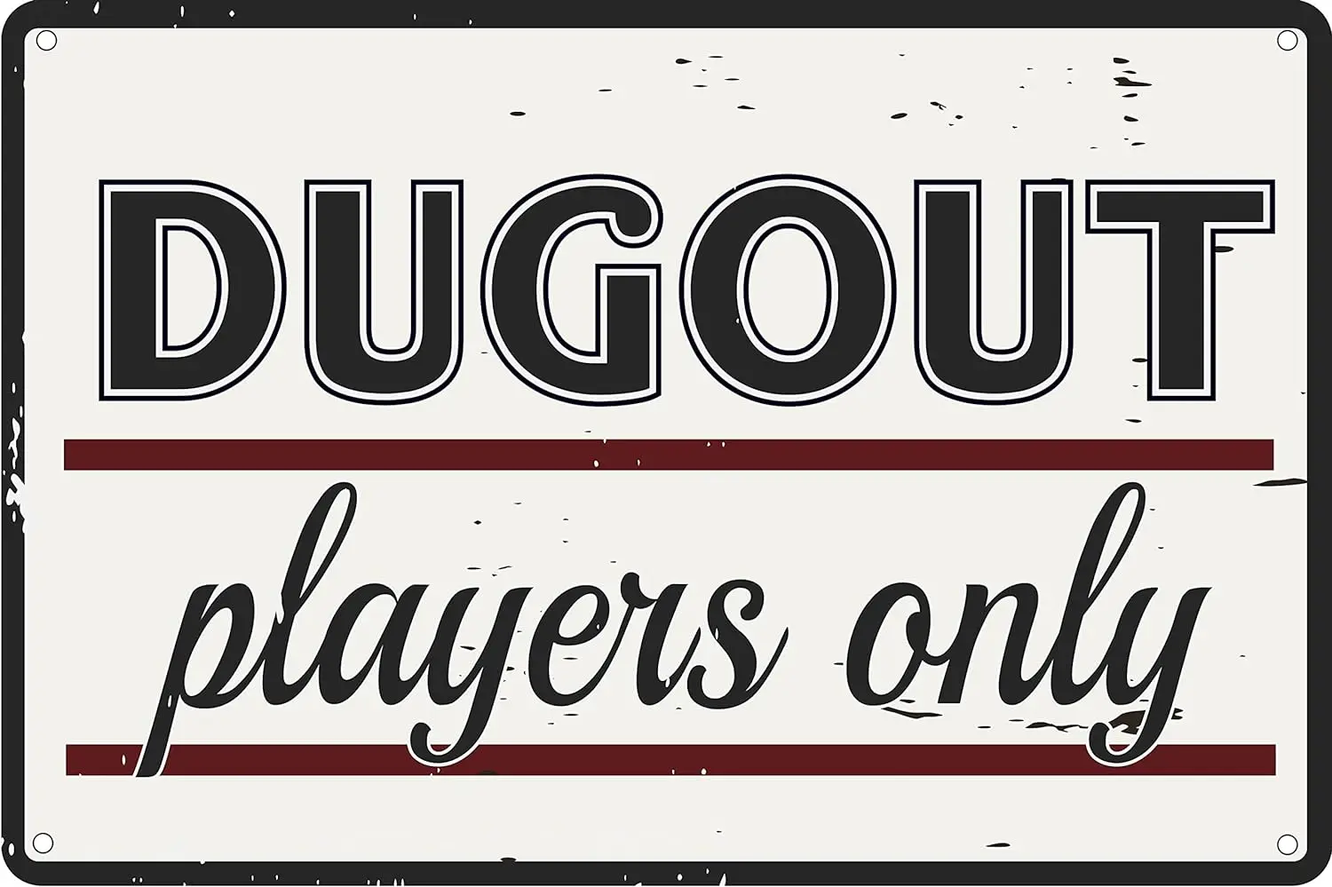 Dugout Players Only 30.48cm x 20.32cm tin logo baseball sports theme decorated bar Men's Cave Locker Room Club