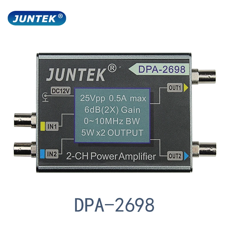 JUNTEK DPA-2698 High Power Dual Channel DDS Function Signal Generator Power Amplifier DC Power Amplifier 10MHz