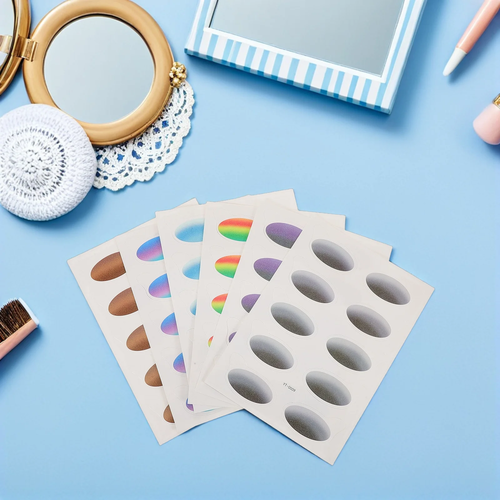 

6 Sheets Waterproof Temporary Eyeshadow Stickers Gradient Eye Decoration for Women Girls Party Festival Cosplay Makeup