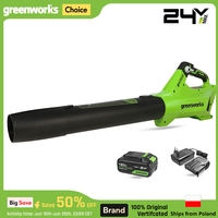 Greenworks Cordless Leaf Blower 24V Brushless Motor 110 MPH / 450 CFM / 125+ Compatible Tools Axial Blower with 4Ah Battery