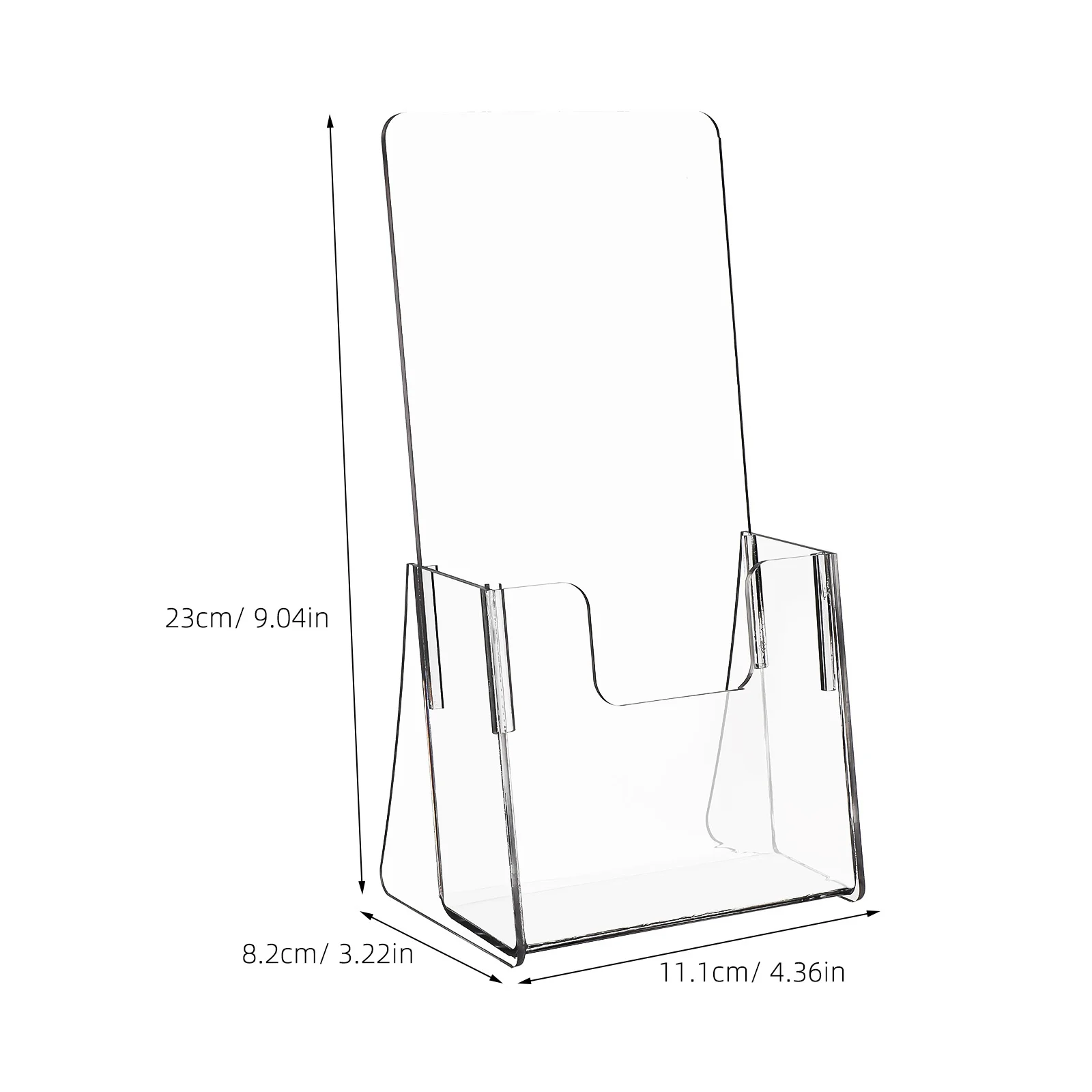 2 szt. Akrylowe stojaki na broszury, przezroczyste uchwyty na ulotki, wielofunkcyjny organizer na dokumenty biurowe, kompaktowy stojak na menu